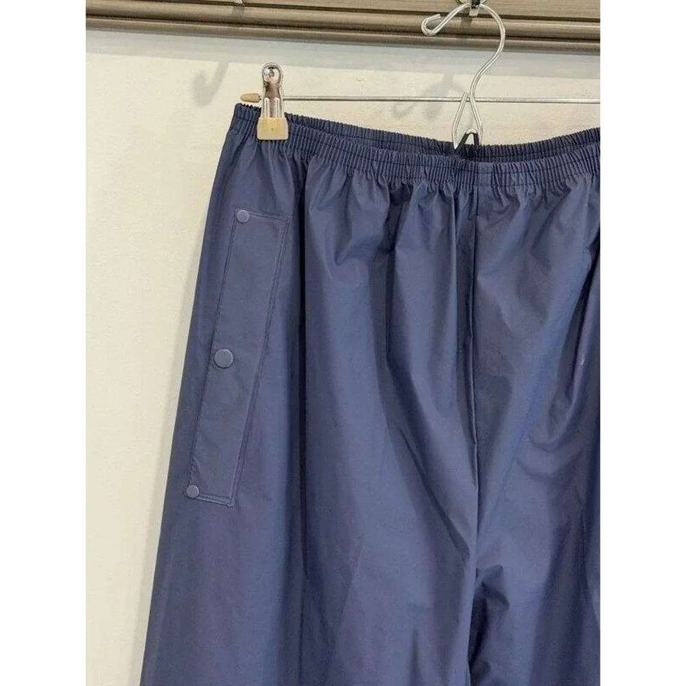Bass Pro Shops Rain Suit Mens Medium Blue Hooded Waterproof Jacket Pants Fishing